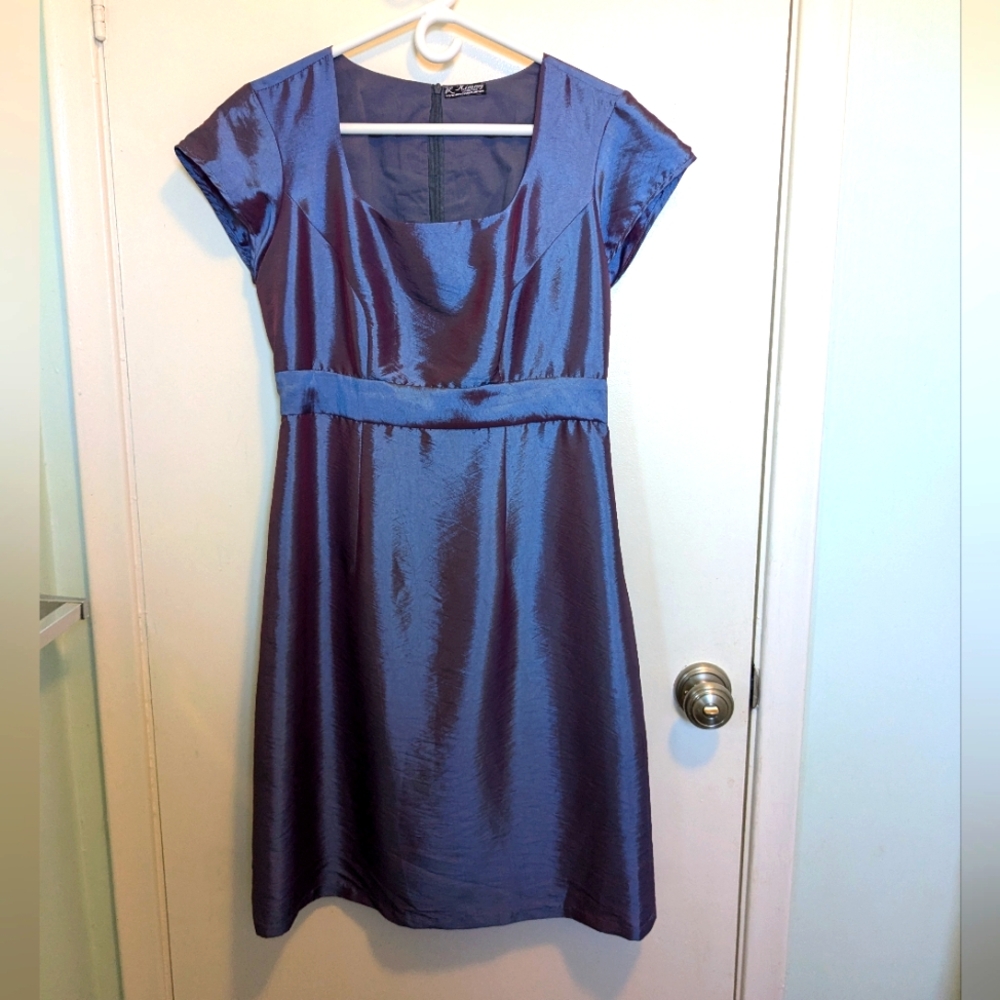 Vintage Blue/Purple Handmade Silk Dress